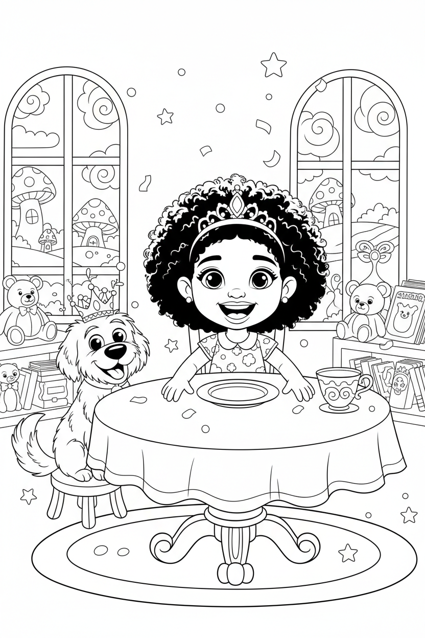 Black Girl with Dog